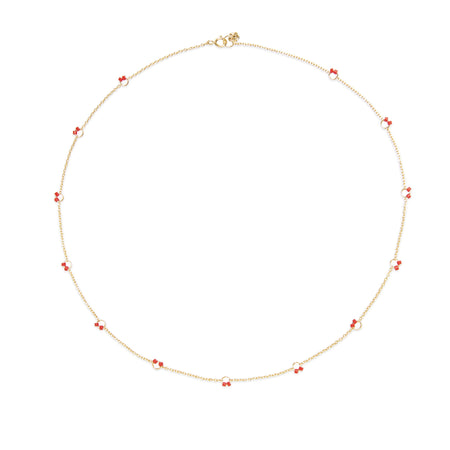 Beaded Cha-Cha Necklace in Red