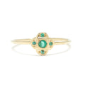 Endless Knot Ring in Gold with Emeralds