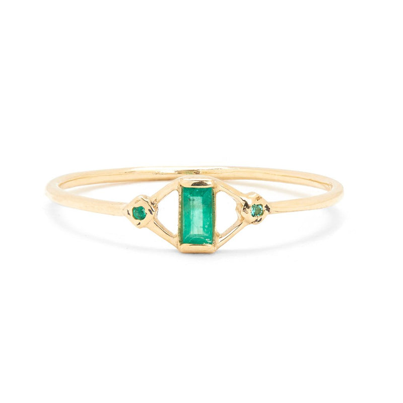 Kite Ring with Emerald