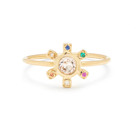 Pinwheel Ring with White Sapphire