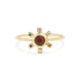 Pinwheel Ring with Garnet