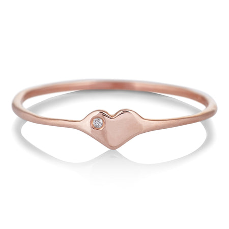 Tiny Heart Ring in Rose Gold