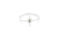 Small Nova Ring With Black Diamond in Silver