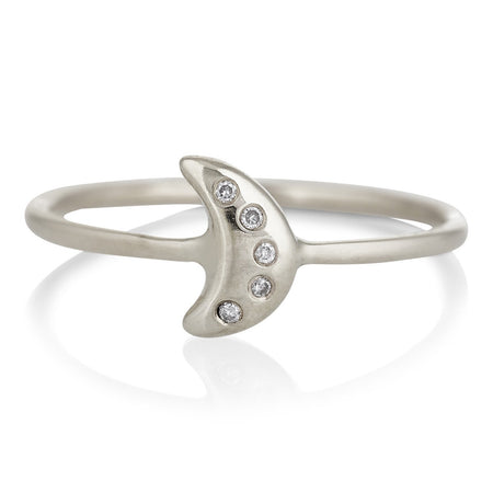 Tiny Moon Ring in Silver