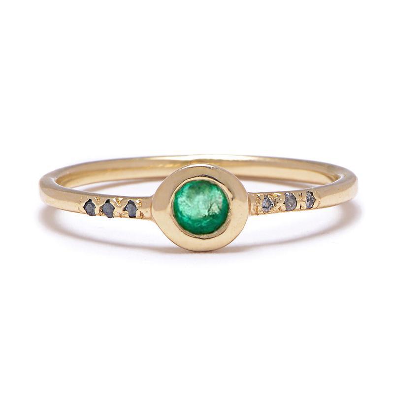 Midnight Ring with Emerald