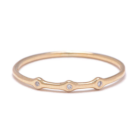 TRIO RING IN 10K GOLD with DIAMONDS