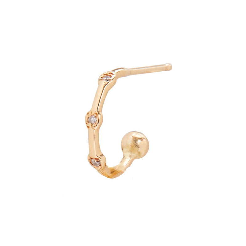 Trio Stone Mini Hoops with Diamonds