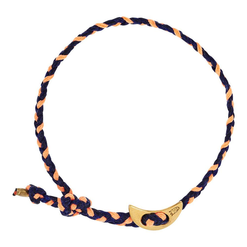 Signature 4mm Bracelet, Gold Moon in Indigo and Peach