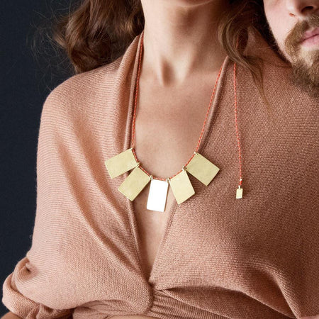 AFTERGLOW NECKLACE IN NEON PINK/ORANGE/WHITE