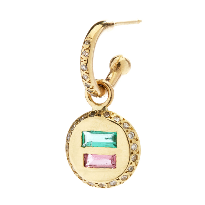 Diamond Hoop with Equality Charm