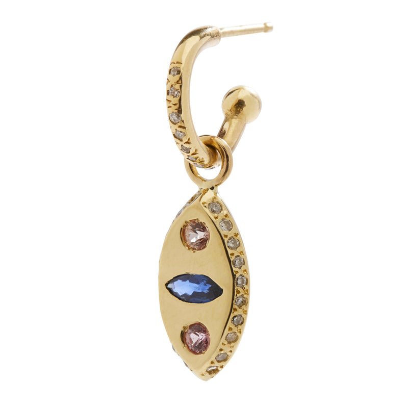 Diamond Hoop with Makeda Charm