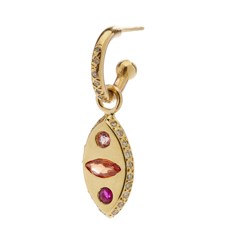 Diamond Hoop with Makeda Charm