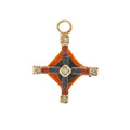 God's Eye Earring Charm in Black and Rust