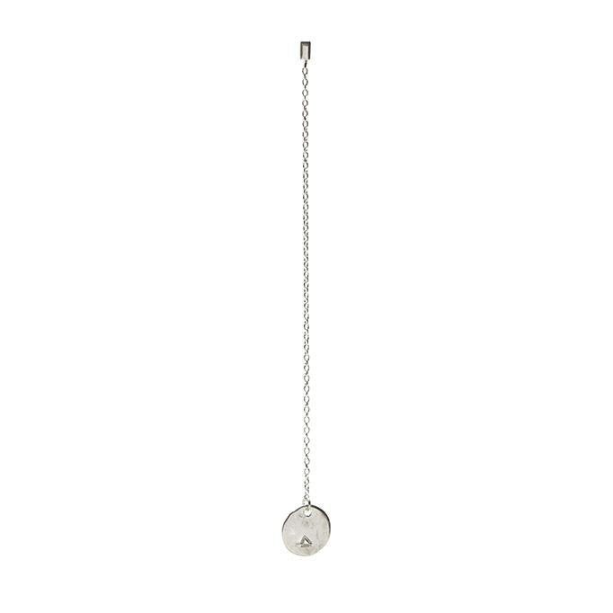 Diamond Coin Drop Earrings in Silver
