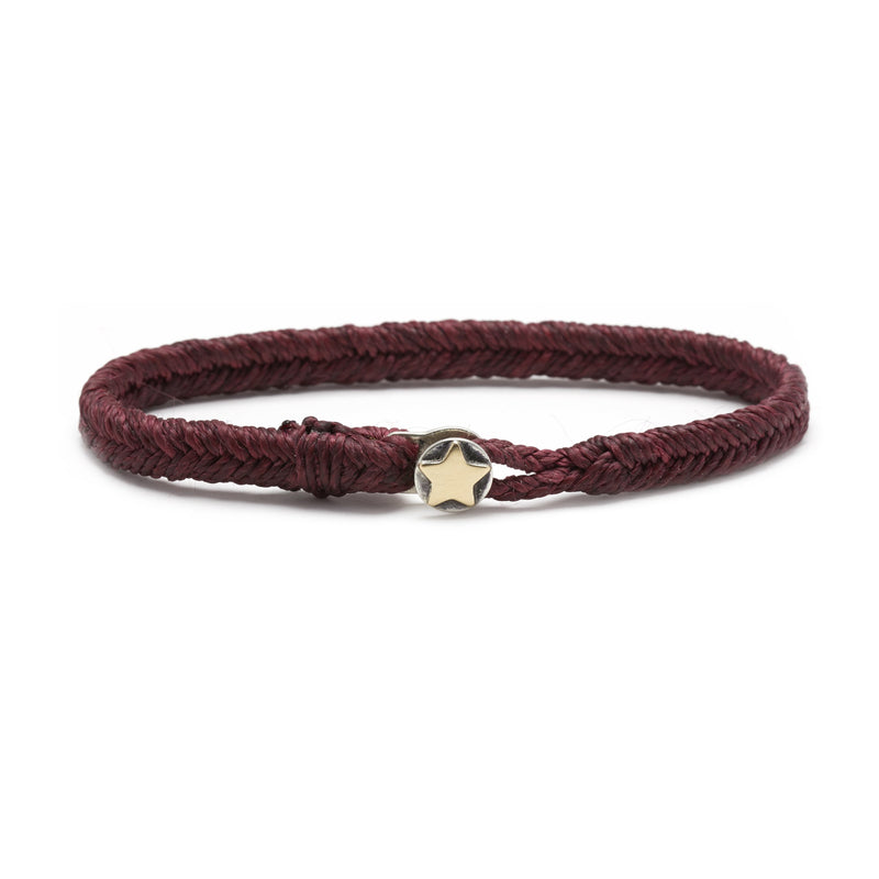 Classic Fishtail Star Button Bracelet in Plum