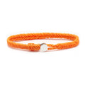 Classic Fishtail Button Bracelet in Neon Orange