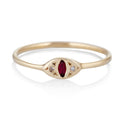 Cat Eye Ring in Gold with Ruby