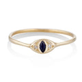 Cat Eye Ring in Gold with Sapphire