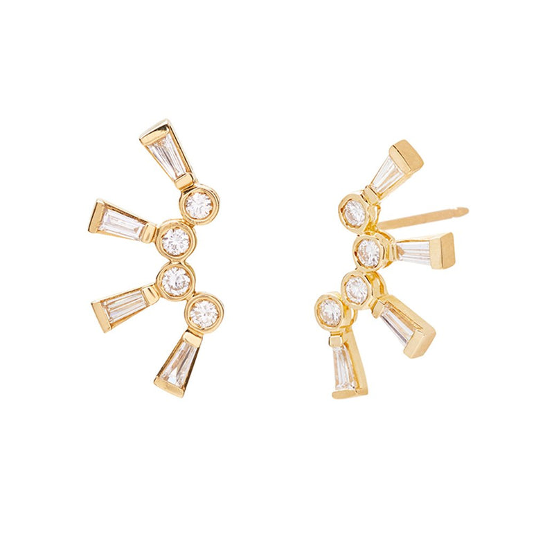 Diamond Fan Studs