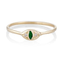 Cat Eye Ring in Gold with Emerald