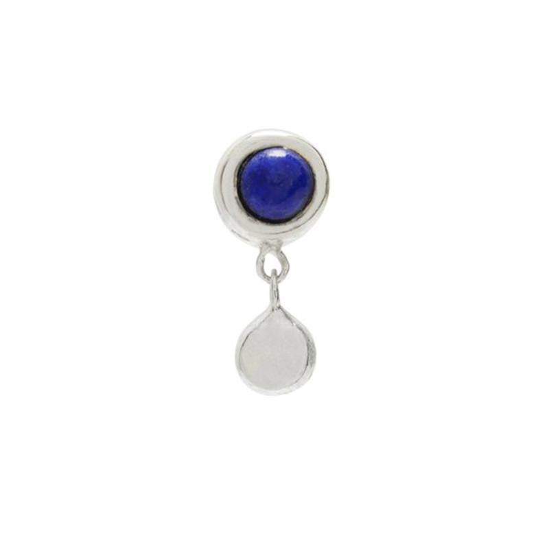 Tiny Bezel Stud with Lapis