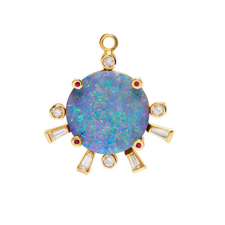 Opal Sunset Charm with Rubies