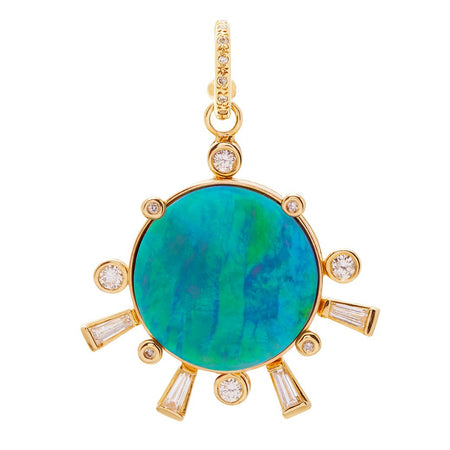 Diamond Hoop and Opal Sunset Charm